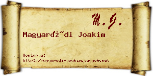 Magyaródi Joakim névjegykártya